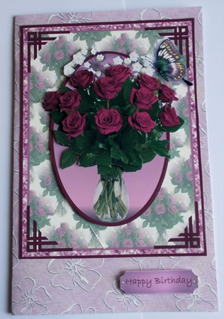 Cerise Floral Vase by Sharon Wilson