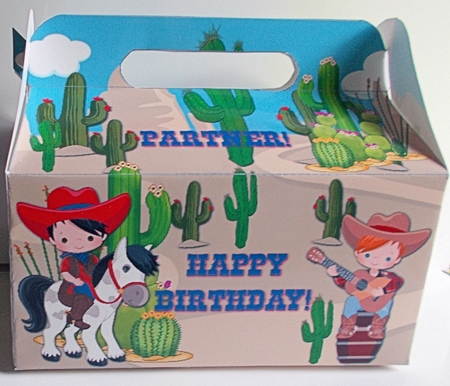 COWBOYS! GABLE TOP GIFT BOX by Sharon Wilson