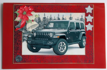 Christmas Black Jeep by Sharon Wilson