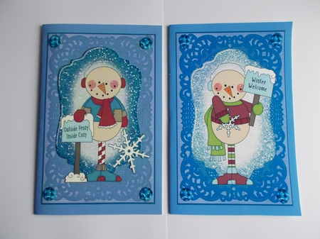 2 Frosty snowman card fronts 3 by Sharon Wilson