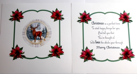Christmas Inserts With Verse and Poinsettia by Sharon Wilson