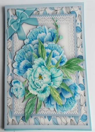 A5 , Beautiful Blue Peonys by Sharon Wilson