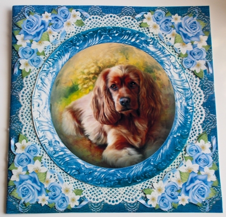 3 Blue floral pets card fronts/toppers 2 by Sharon Wilson