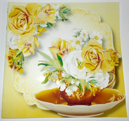 Beautiful Bouquet Teacup & Saucer 10 8x8 by Sharon Wilson