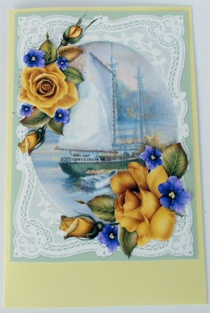 Lovely Water scene and Roses  by Sharon Wilson