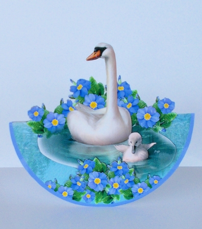 SWANS ROCKER CARD by Sharon Wilson