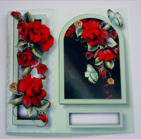 Floral Arched Frame - Red Roses 8x8 by Sharon Wilson