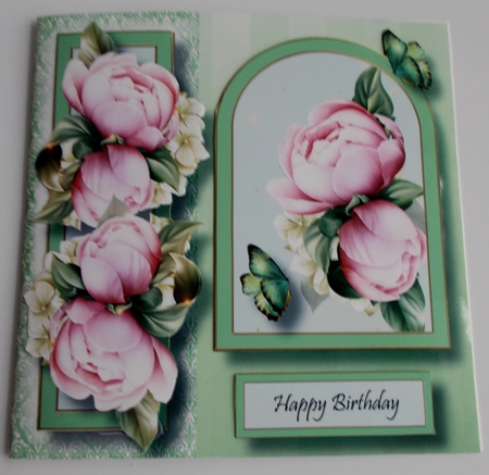 Floral Arched Frame - Peony 8x8 by Sharon Wilson