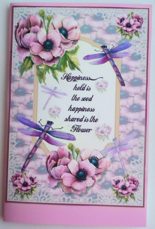 Anemone and dragonflies A5 by Sharon Wilson