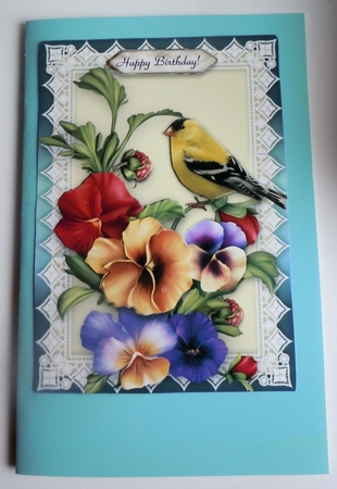 Pansy, Lace & American Goldinch - 5 x 7 Card Kit With Decoupage, Insert, Envelope & Masses Of Tags by Sharon Wilson
