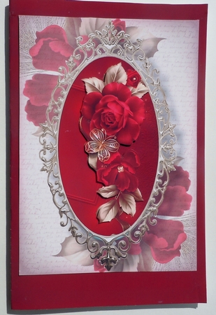 Framed Royale Roses A5 Topper by Sharon Wilson