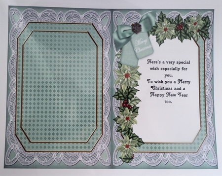 Winter Garden Merry Christmas 7x5in Fancy Lace Foldable Insert by Sharon Wilson