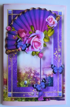 Floral Fan Purple Roses by Sharon Wilson