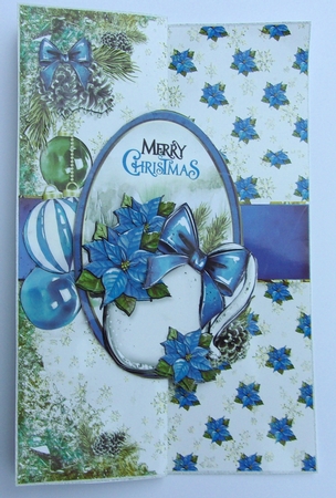 Pine Cones and Needles 5X7 Blue Hues FoldBack-2 by Sharon Wilson