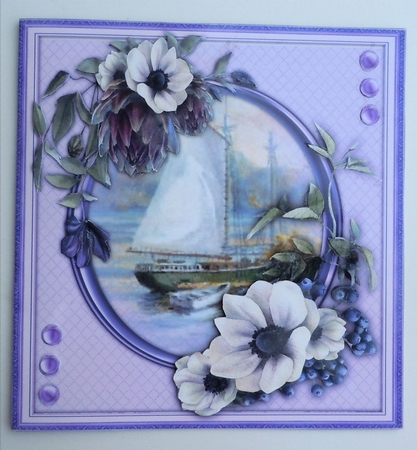 7x7 Beautiful Boat in the Bay by Sharon Wilson