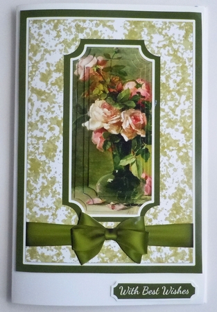 Vintage Vase of Pink Roses by Sharon Wilson