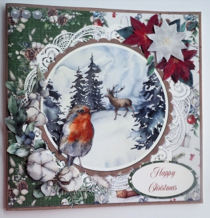 Christmas Scenes 2 Snowy Robin 7x7 Card Mini-Kit, 6 Sheets by Sharon Wilson