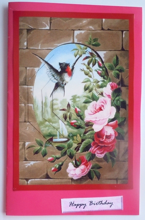 Vintage Bird and Roses Octagon Pyramid by Sharon Wilson