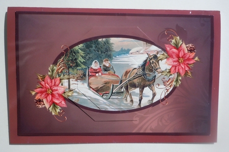 Vintage People in Christmas Sleigh Octagon Pyramid by Sharon Wilson