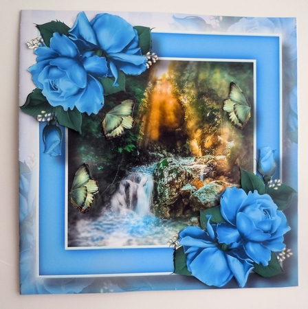 Woodland Waterfall 1 8x8 by Sharon Wilson