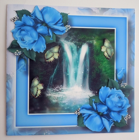 Woodland Waterfall 4 8x8 by Sharon Wilson