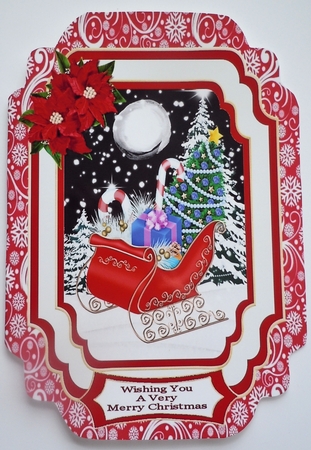 Christmas Sleigh - Cut And Fold Card by Sharon Wilson