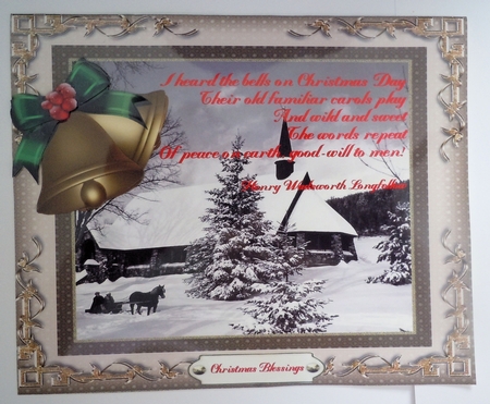 I HEARD THE BELLS ON CHRISTMAS DAY TOPPER by Sharon Wilson