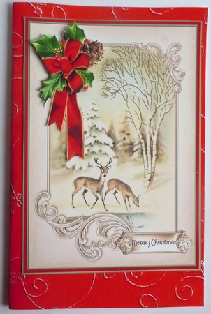 Reindeer at the water hole A5 card by Sharon Wilson