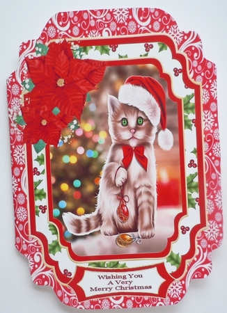 Kitty Baubles - Cut And Fold Card by Sharon Wilson
