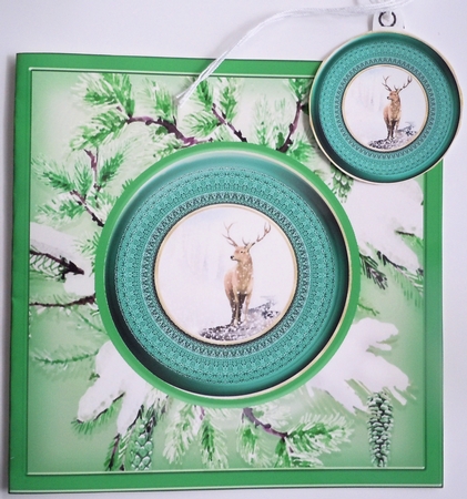 4 Green winter forest animal toppers 1 by Sharon Wilson