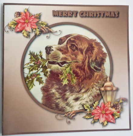 Christmas Dog Vintage Topper by Sharon Wilson