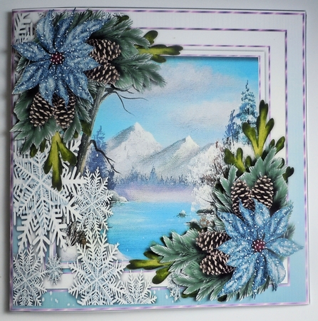 7x7 Snowflakes and Poinsettias  3 by Sharon Wilson