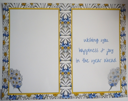 DAISY AND CORNFLOWER INSERTS: 2 Floral Inserts, 1 Blank, 1 With Short Verse/Sentiment by Sharon Wilson
