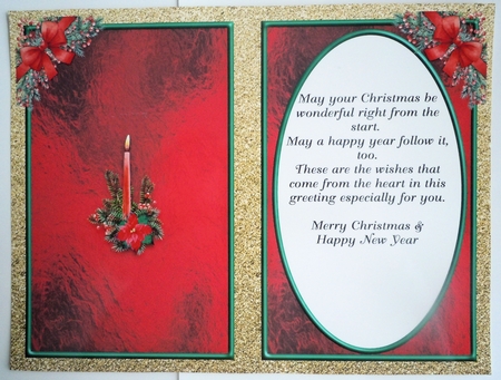 Red Candle & Poinsettia Insert by Sharon Wilson