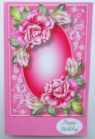 Gorgeous Pink Roses & Beautiful Frame A5 by Sharon Wilson