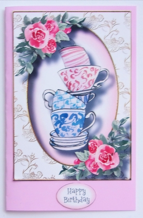 Teacup Stack 4 A5 by Sharon Wilson