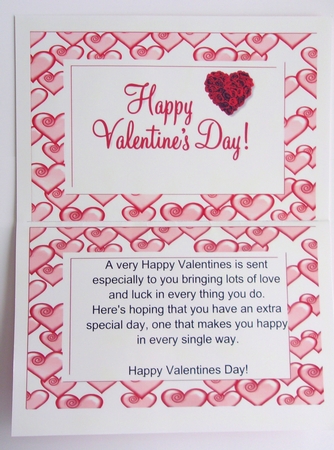 Beautiful red roses and bows card front by Sharon Wilson