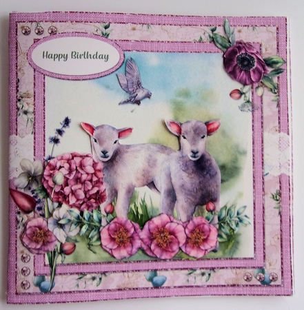 Spring Garden 4: Spring Lambs/Floral 7 x 7 Card Mini-Kit, 5 Sheets by Sharon Wilson