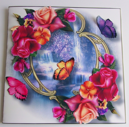 Blooms & Butterflies On Golden Frame QUICK TOPPER INSERTS Bumper Kit by Sharon Wilson