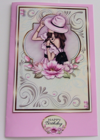 A5 Such a pretty Lady Card Front, Topper, Decoupage and sentiments  by Sharon Wilson