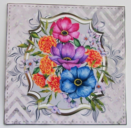 6x6 To Brighten your Day Card Front, Topper and sentiments  by Sharon Wilson