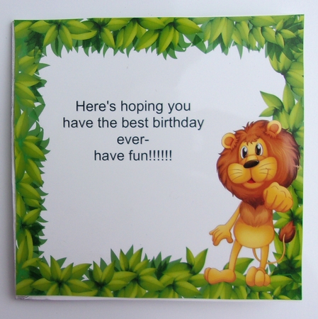  jungle 8x8 card front/insert by Sharon Wilson