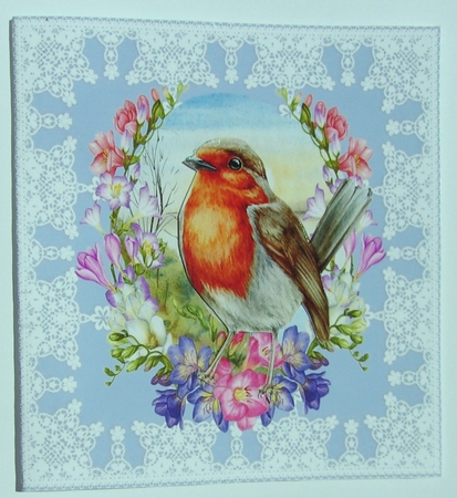 3 Freesia wreath bird card front/toppers 7 by Sharon Wilson