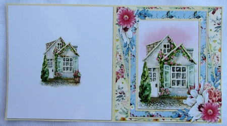 Sunny Summertime 12: Summer Cottage 5 x 5 Quick Cut & Fold Card with Sentiments by Sharon Wilson