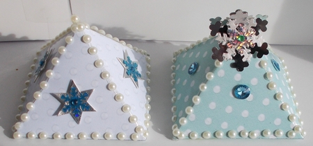 Set of Eight Pearly Pyramid Gift Boxes by Sharon Wilson