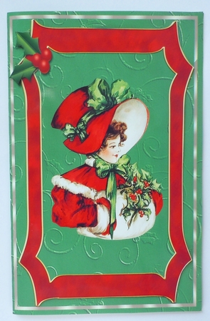 Green Holly Swirl Embossed Background Paper by Sharon Wilson