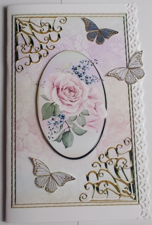 Textured Floral Card Front - Lollipop by Sharon Wilson