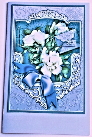 White Roses Bouquet in a Lilac Frame Pyramage by Sharon Wilson