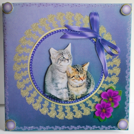 Lilac, Blue & White Bows, Brads, Frames, Tags & Lace by Sharon Wilson