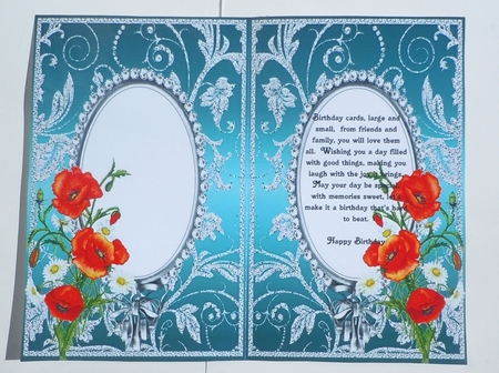 Poppies and Daisies on Turquoise with Diamonds Double Frames by Sharon Wilson